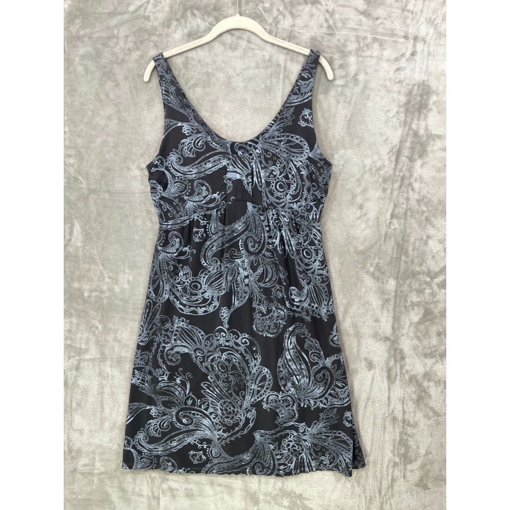 Fresh Produce Dress‎ Sleeveless Size M Gray Blue Paisley Knee Length Stretch